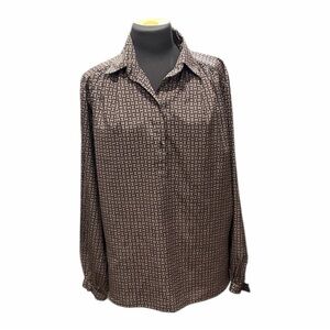 Vintage Halston Logo Blouse – Made in Korea ✨